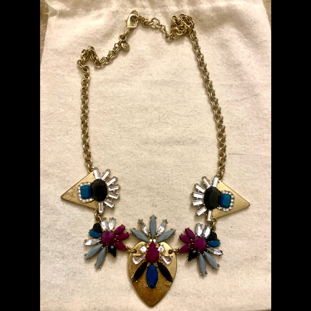 J.Crew multicolor crystal and stone statement necklace